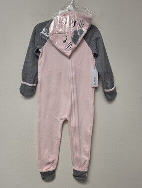 Robeez Bunny One Piece Organic Cotton Pink Gray 18 Months